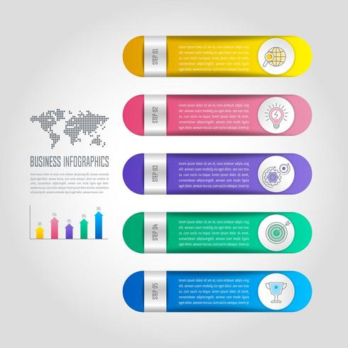 infographic design business concept with 5 options, parts or processes. vector