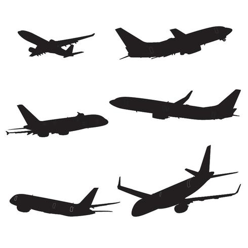  Airplane  silhouette set vector