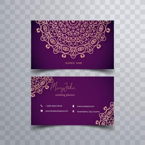 Floral Kalamkari business card vector