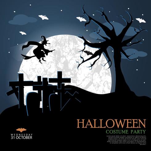 Plantilla de noche de halloween vector