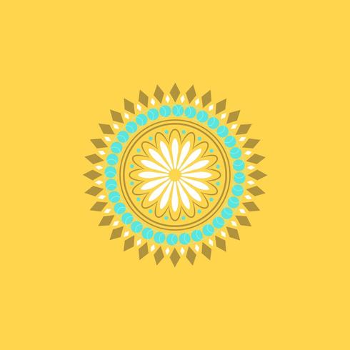 Beautiful Mandala Art in Yellow  Background vector