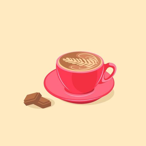 Mocha Coffee Cup with Chocolate Bars vector