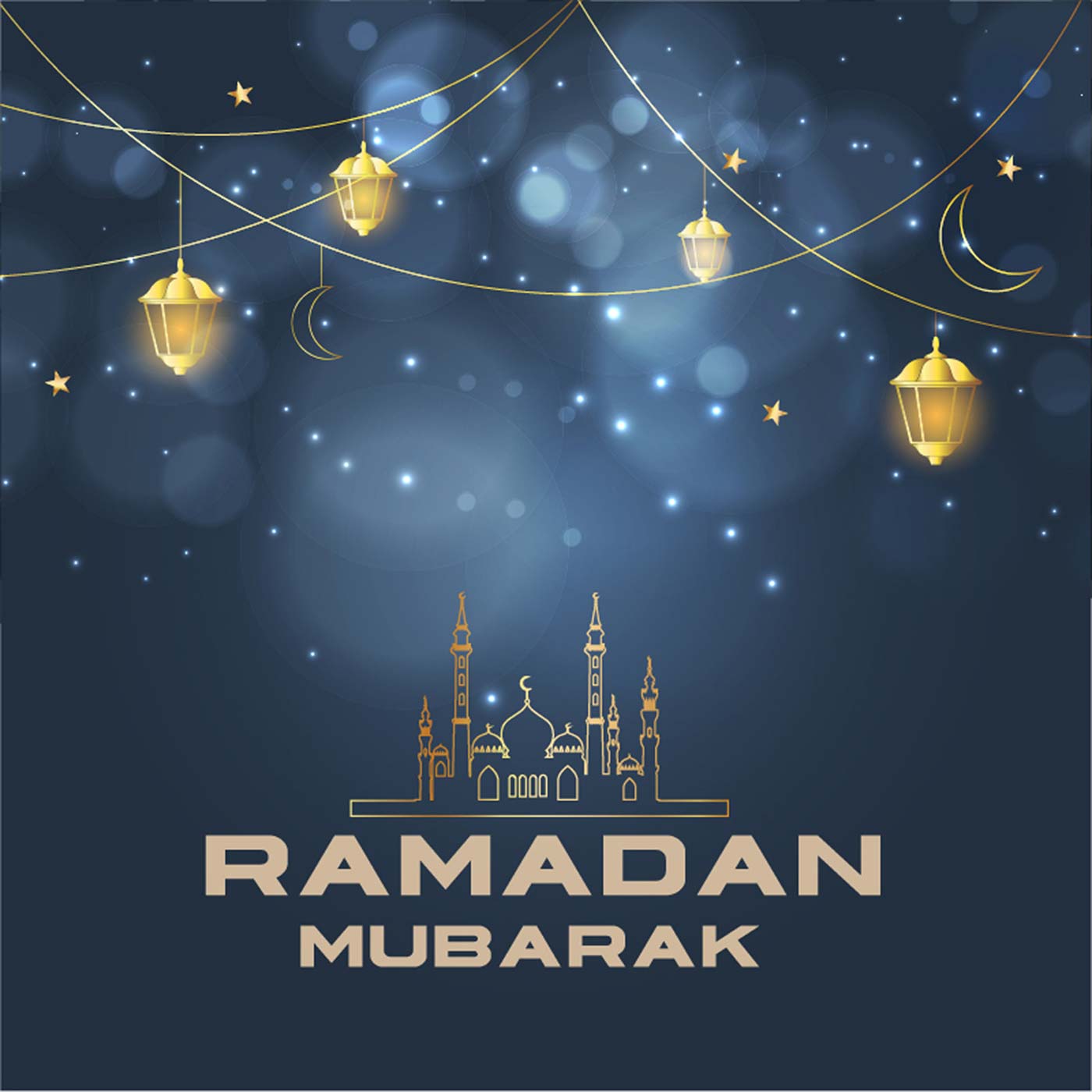 Religious Islamic Ramadan Mubarak Greeting 666090 Vector Art At Vecteezy