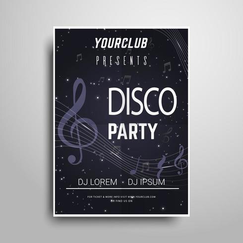 BW Party poster template vector