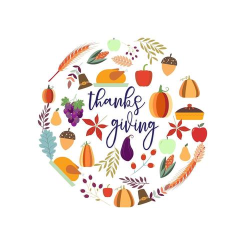 Thanksgiving Food card design vector