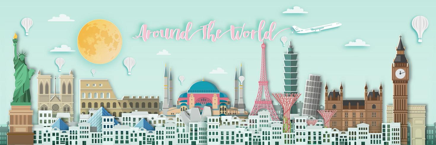 All Around The World Banner vector