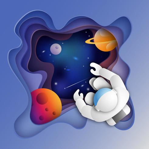 Astronaut in Outer Space vector