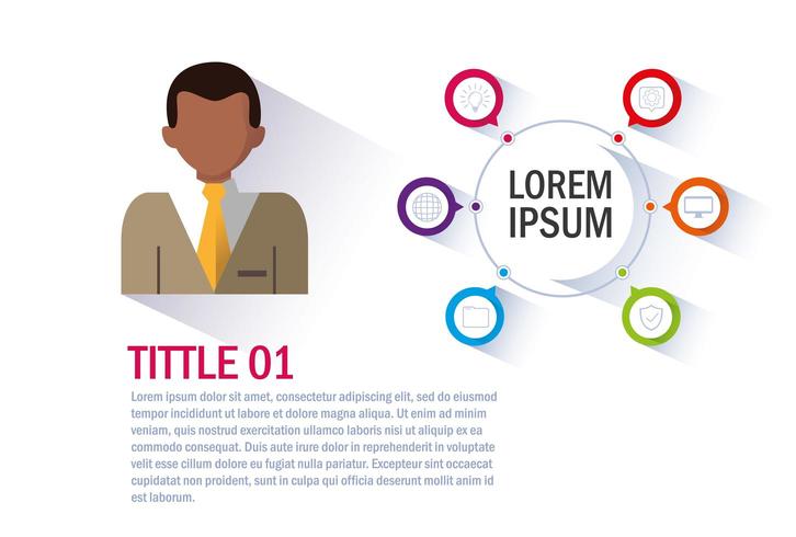 businessman with infographic  vector