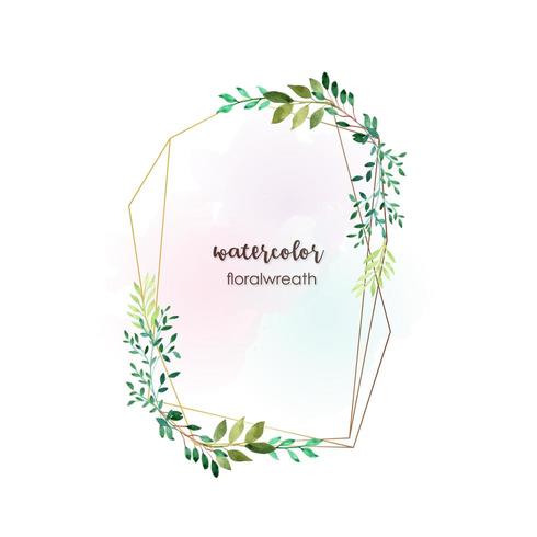 Rectangular Watercolor Greenery Frame vector