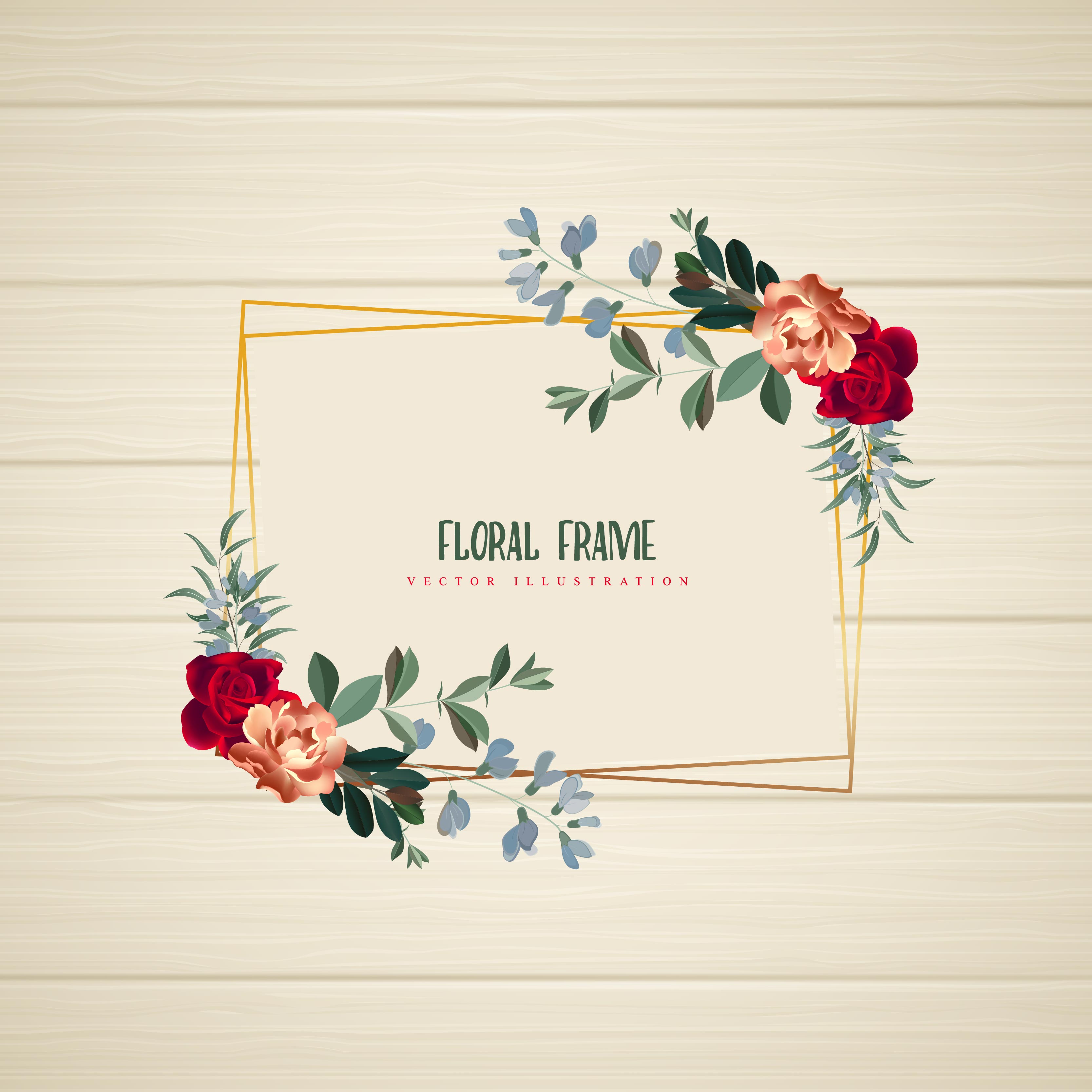 Download Geometric floral frame Horizontal - Download Free Vectors ...