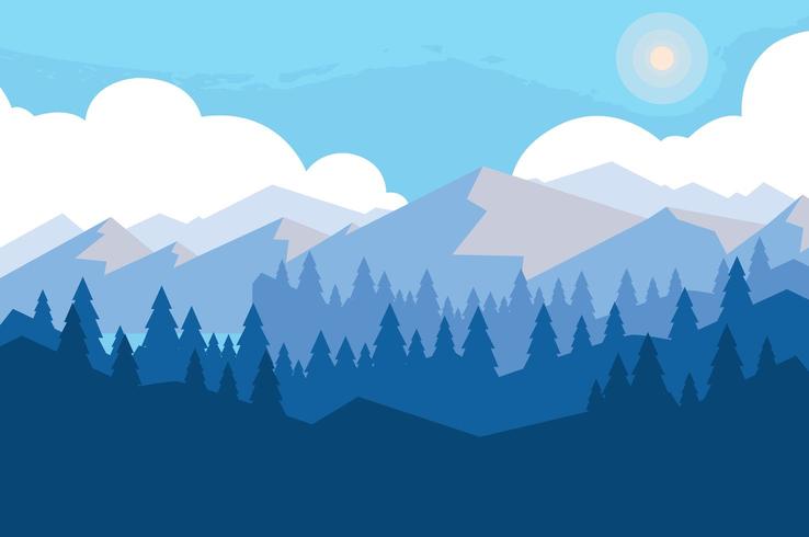 landscape mountainous scene vector