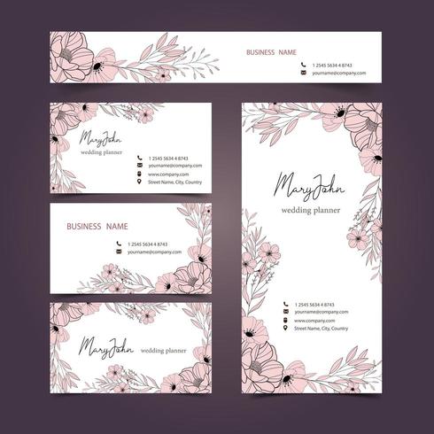 Floral Business Card Collection vector