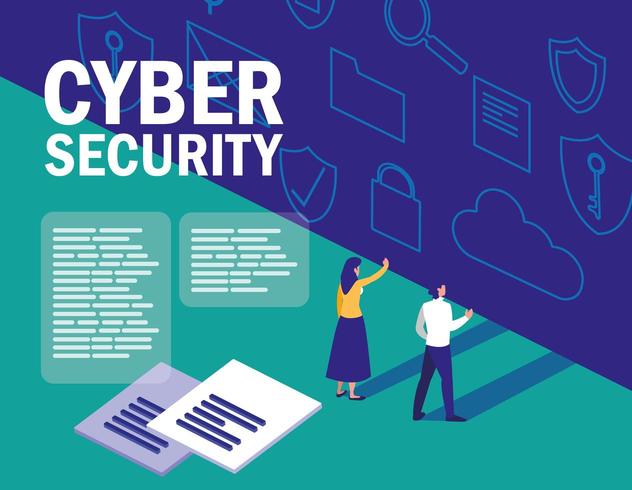 cyber security web page  vector