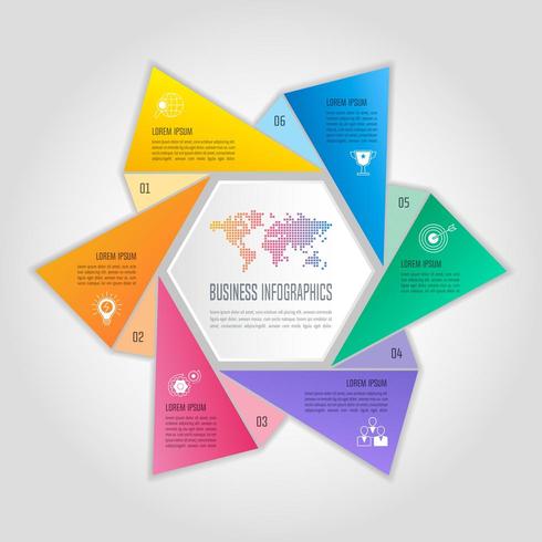 infographic design business concept with 6 options, parts or processes. vector