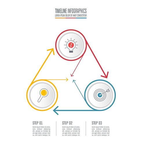 Concepto de negocio de diseño infográfico con 3 opciones. vector