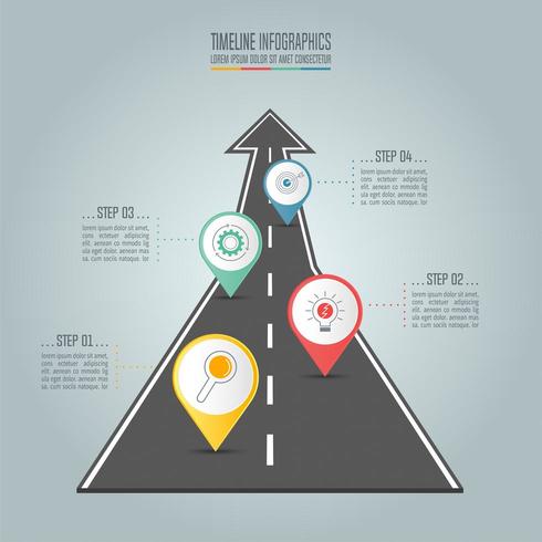 Timeline infographic business concept with 4 options, steps or processes. vector