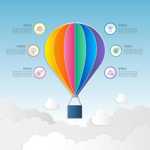 infographic design business concept with 6 options, parts or processes. vector