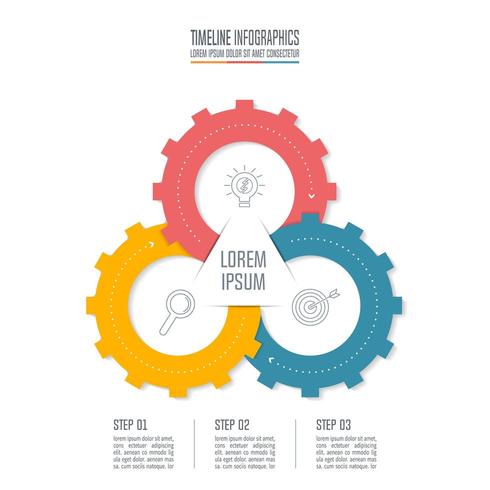 Concepto de negocio de diseño infográfico con 3 opciones. vector