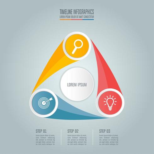 Business concept with 3 options, steps or processes. vector