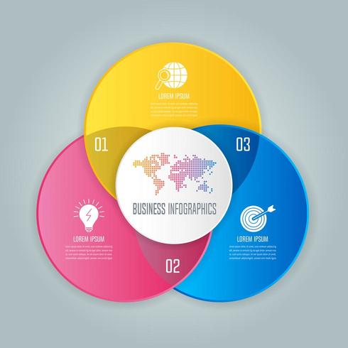 infographic design business concept with 3 options, parts or processes. vector