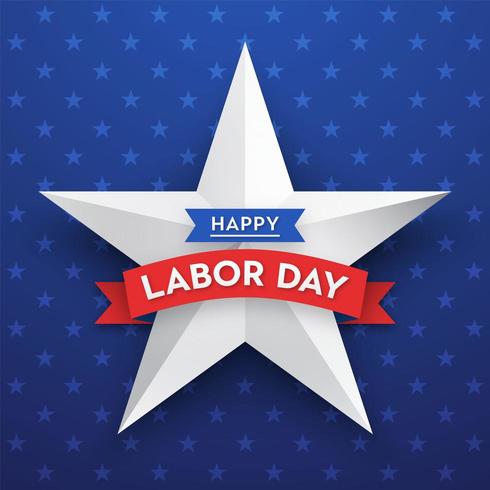 Happy Labor Day Star Vector Card Template