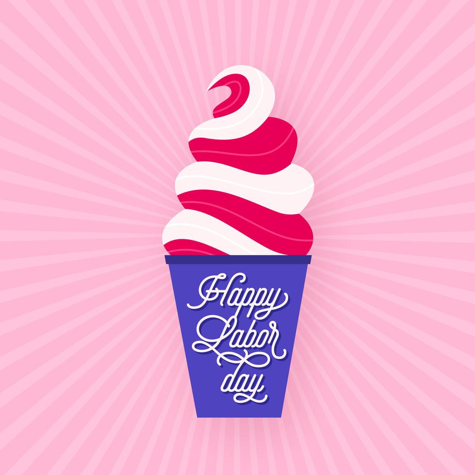 Happy Labor Day Lettering On Ice Cream 666351 Vector Art at Vecteezy