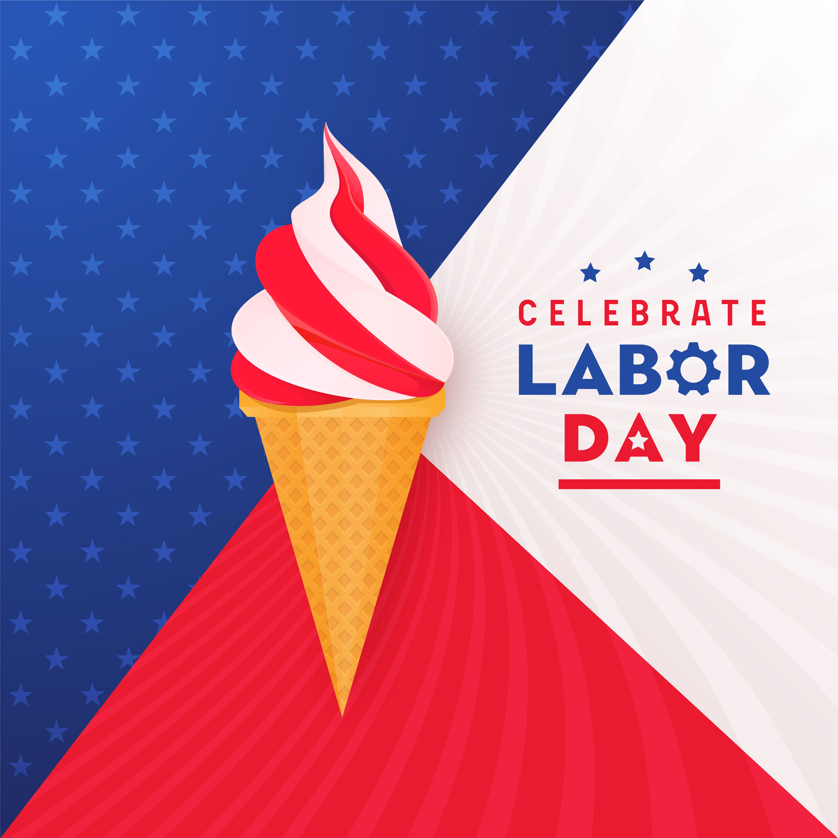 Ice Cream Labor Day Celebration Banner 666353 Vector Art at Vecteezy