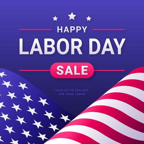 Labor Day Sale Social Media Post Template vector