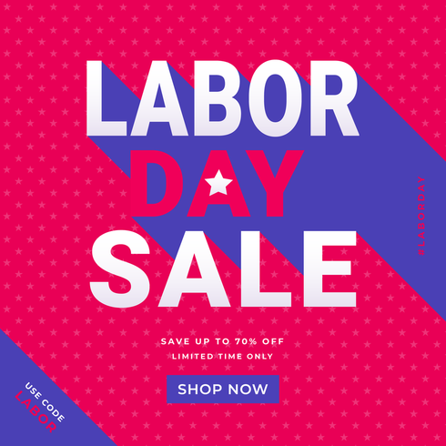 Labor Day Sale Promotion Social Media Template vector