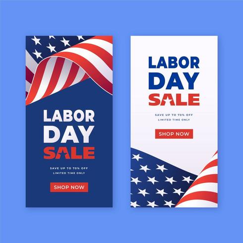 Labor Day Sale Promotion Vertical Banner Templates vector