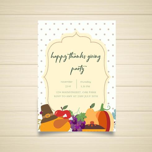 Festive Happy Thanksgiving Party Invitation vector