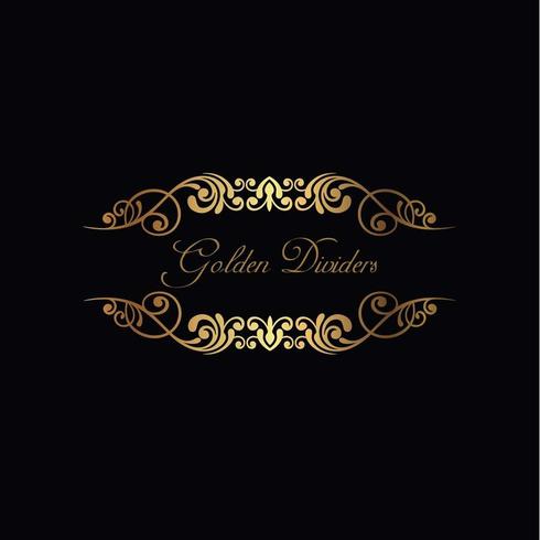 Golden Ornamental dividers vector