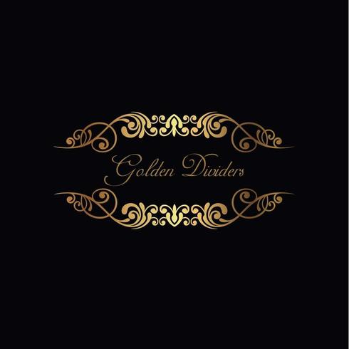 Golden Ornamental dividers vector