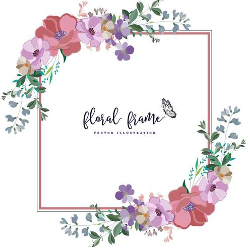 elegant square floral frame vector