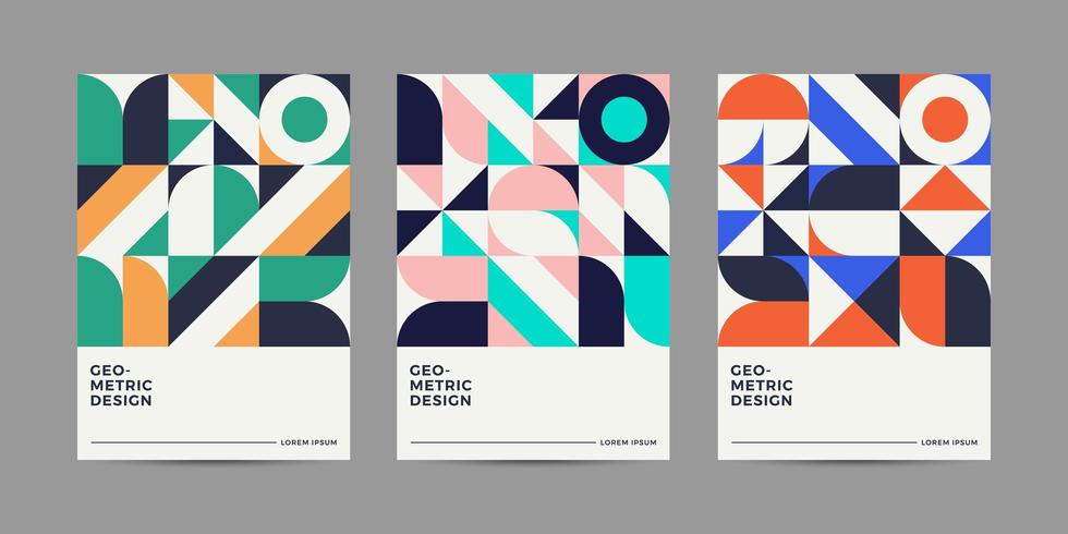 Retro Geometric Covers Design vector