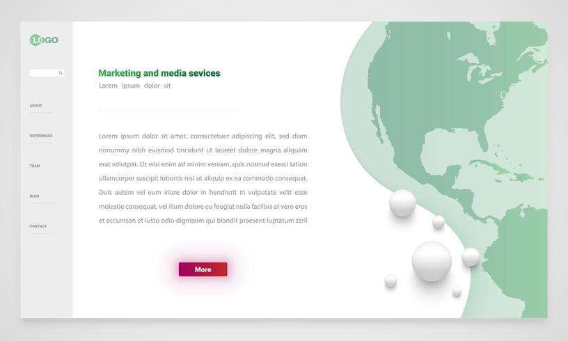 Marketing website template vector