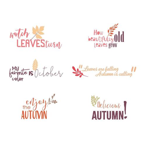 autumn quotes collection vector