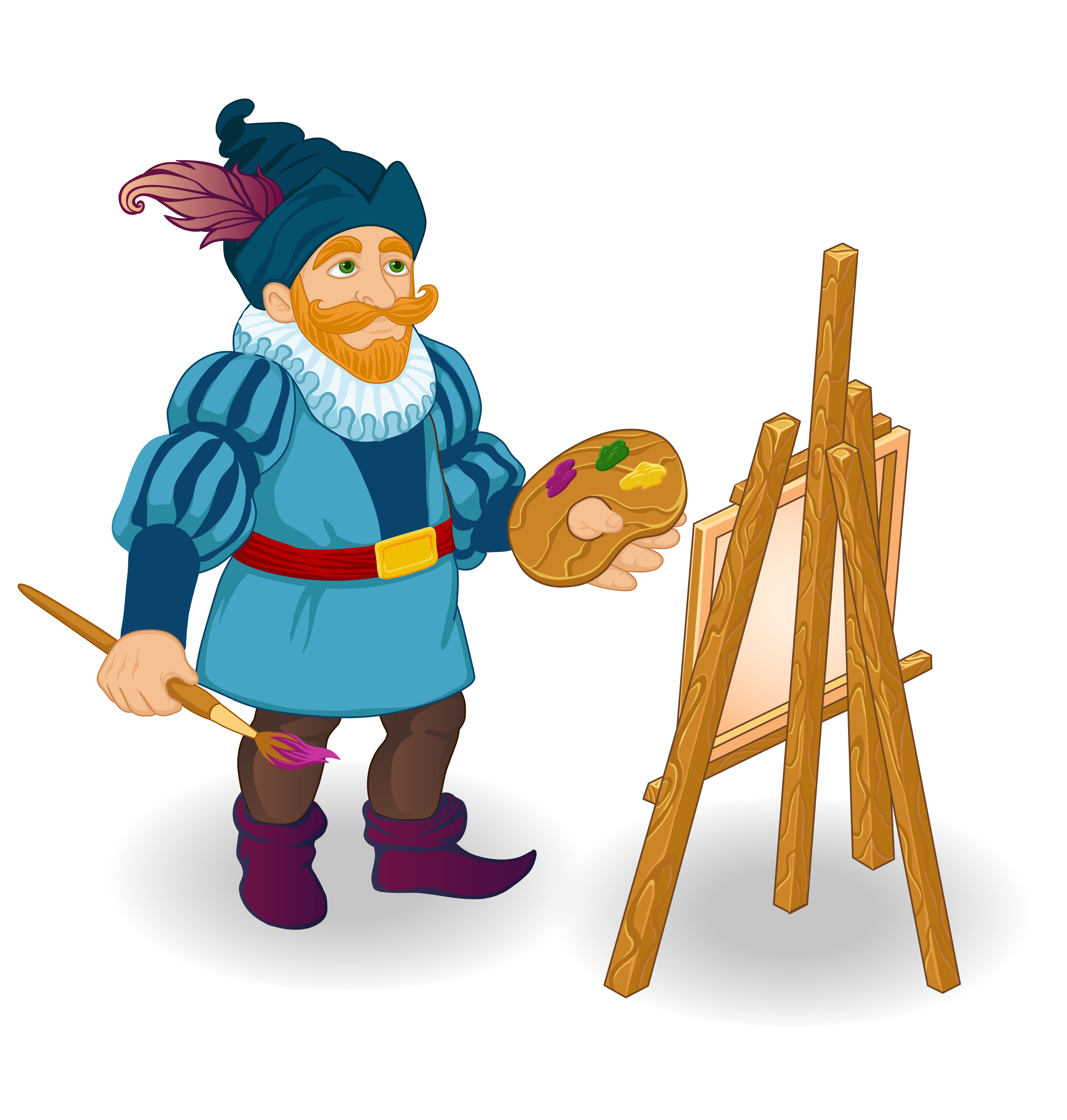 Artist Painting on Easel Download Free Vectors, Clipart Graphics