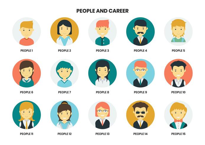 Different people icons set vector