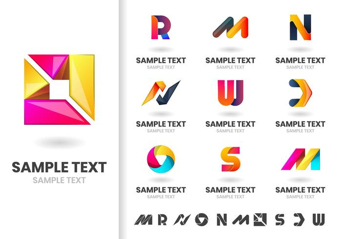 Formas y letras modernas del vector