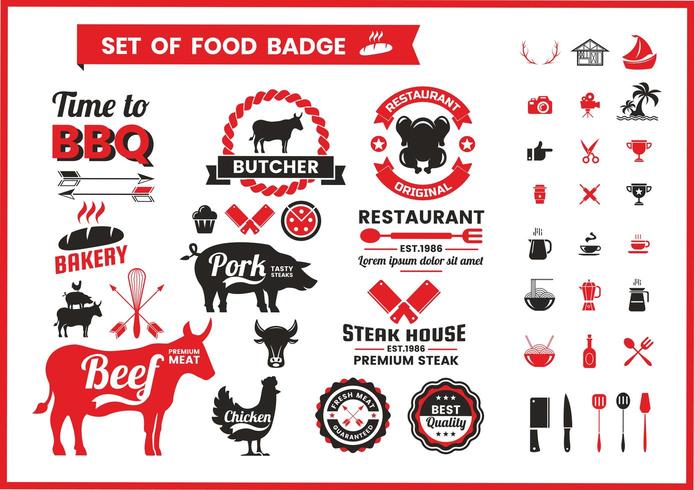 Restaurant Vintage Food Badges vector