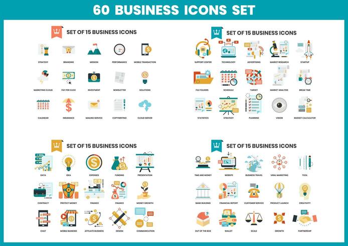 Iconos de negocios establecidos para negocios vector