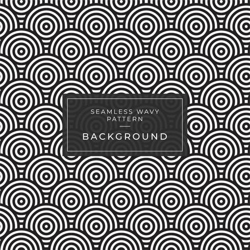 Geometric seamless monochrome repeating pattern with rounded stripes lines vector