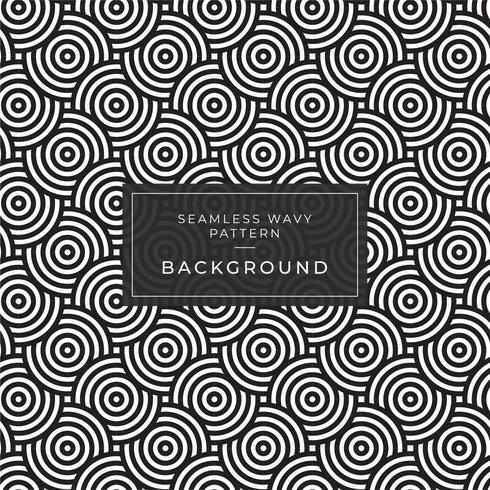 Geometric seamless monochrome repeating pattern with rounded stripes vector