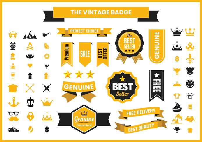 Golden Vintage Retro Badge vector