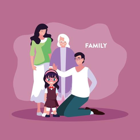 family members in poster vector