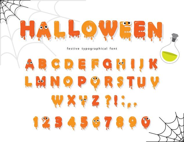 Halloween Pumking font  vector