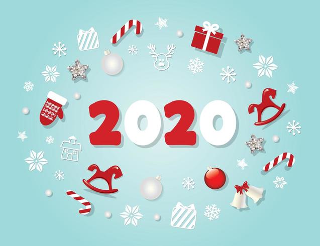 2020 New year template vector