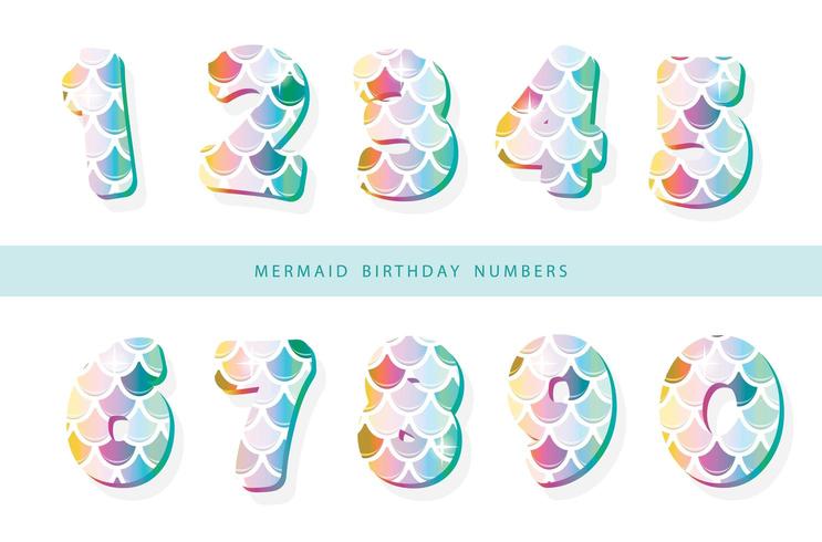 Mermaid scale numbers vector