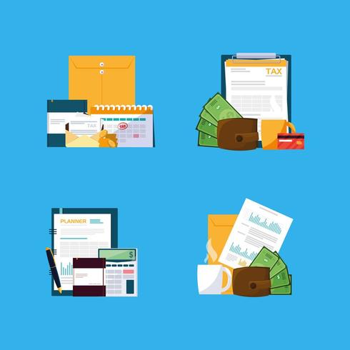 Set of Tax Day Essentials  vector